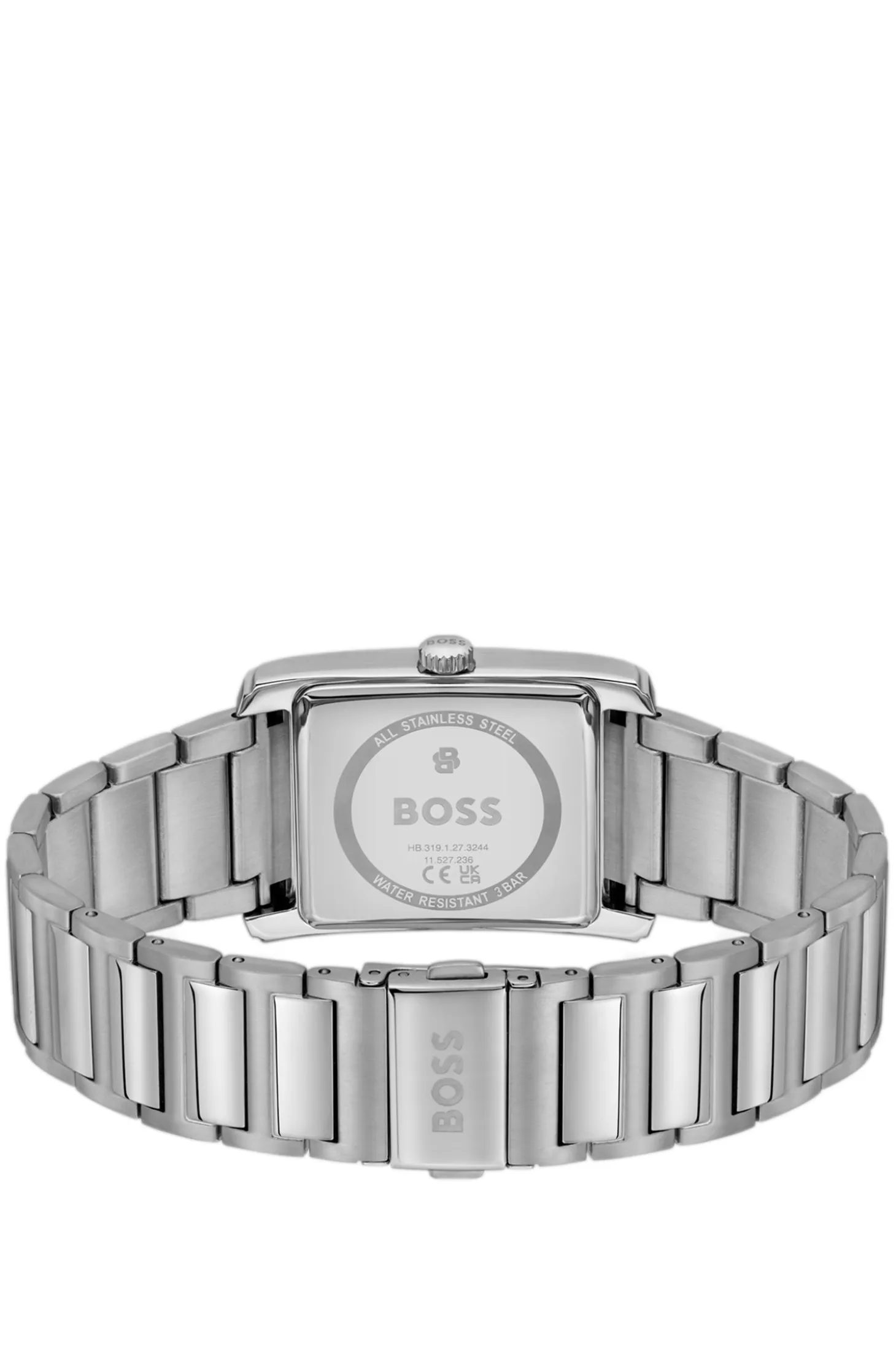 PRINCIPLE Link-bracelet watch with blue textured skeleton dial
