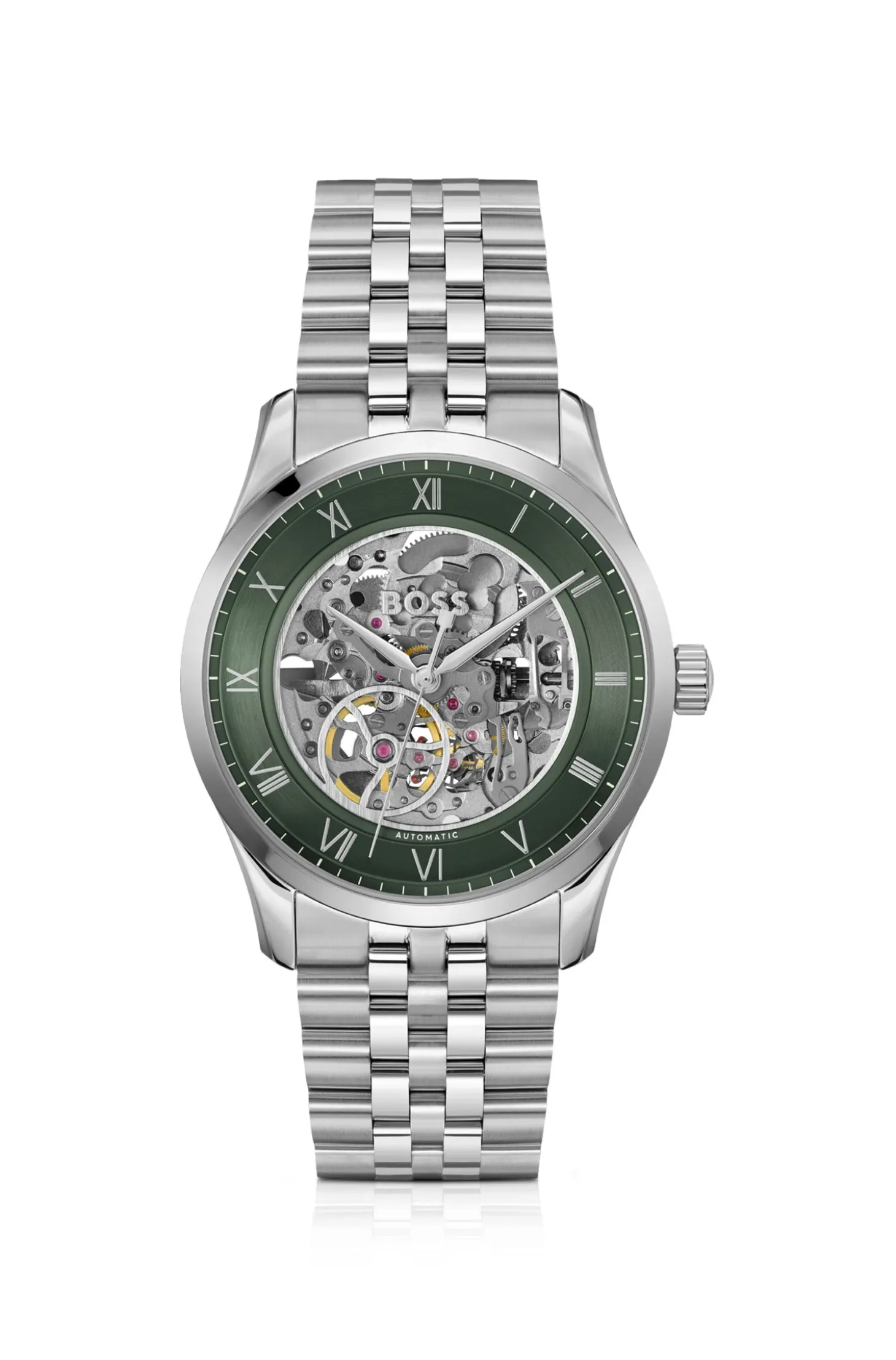 Principle Stainless-steel automatic watch with skeleton dial