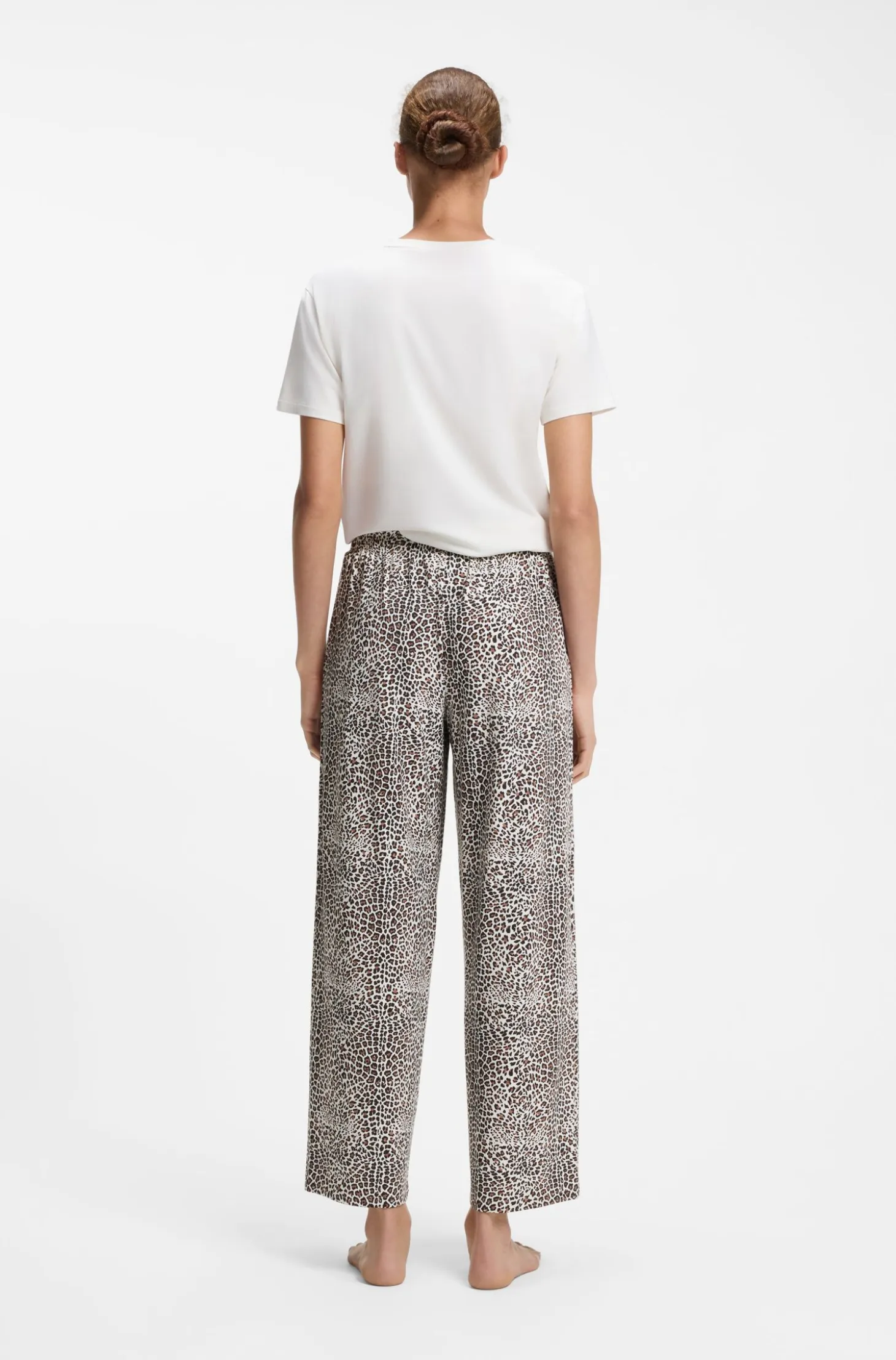 Printed pyjama bottoms in stretch modal and cotton