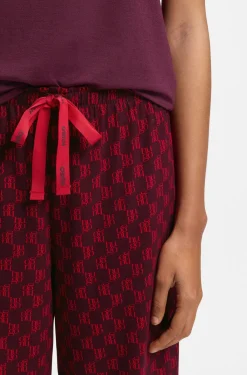 Printed pyjama bottoms in stretch modal and cotton