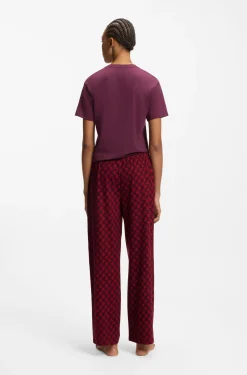 Printed pyjama bottoms in stretch modal and cotton