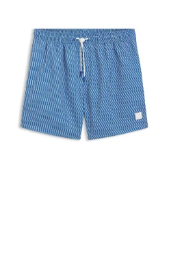 Printed swim shorts with logo badge