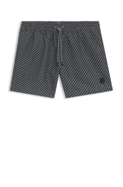 Printed swim shorts with logo badge
