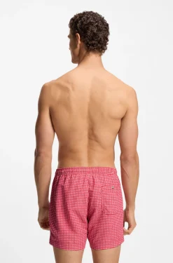 Printed swim shorts with logo badge