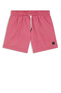 Printed swim shorts with logo badge