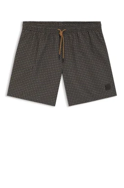 Printed swim shorts with logo badge