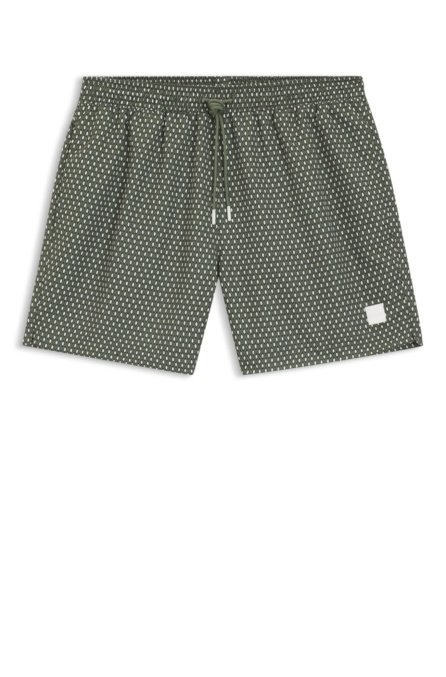 Printed swim shorts with logo badge