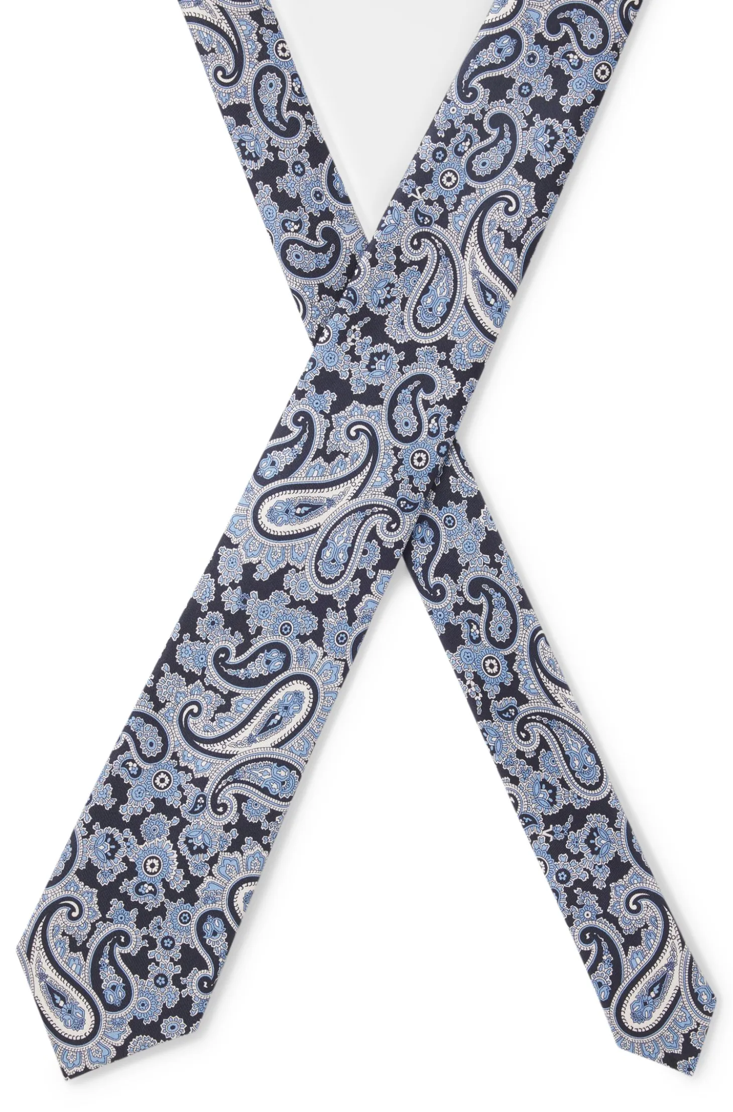 Pure-silk tie with paisley print