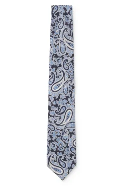 Pure-silk tie with paisley print