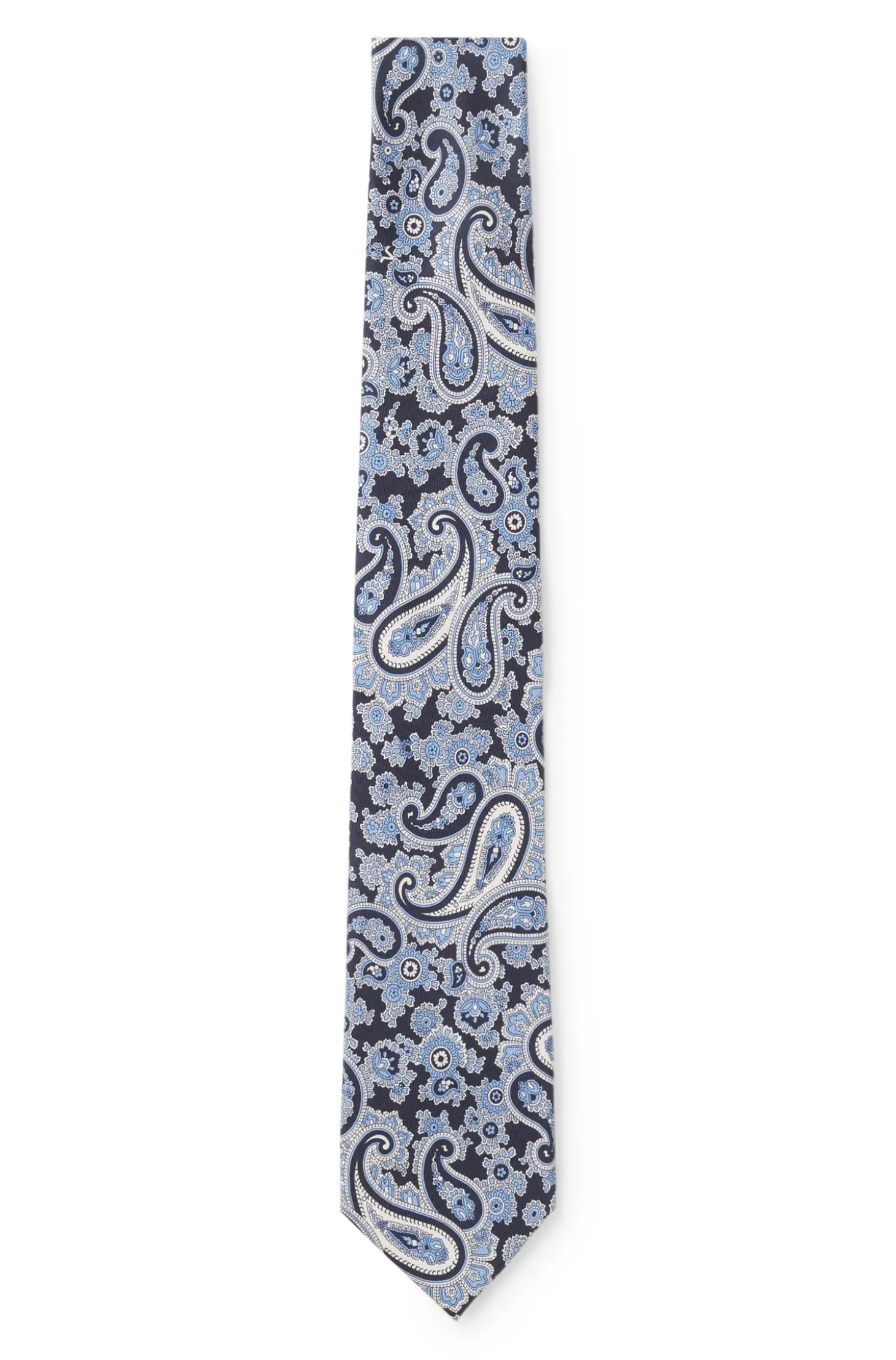 Pure-silk tie with paisley print