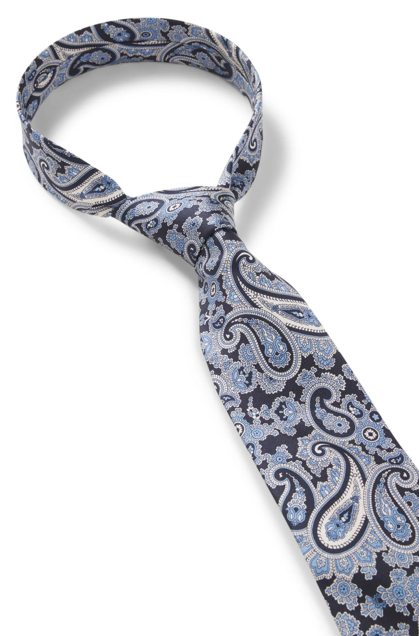 Pure-silk tie with paisley print