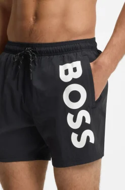 Quick-drying swim shorts with printed logo