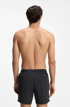 Quick-drying swim shorts with printed logo