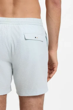 Quick-dry swim shorts in stretch seersucker