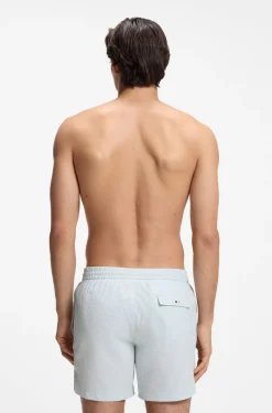 Quick-dry swim shorts in stretch seersucker