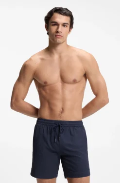 Quick-dry swim shorts in stretch seersucker