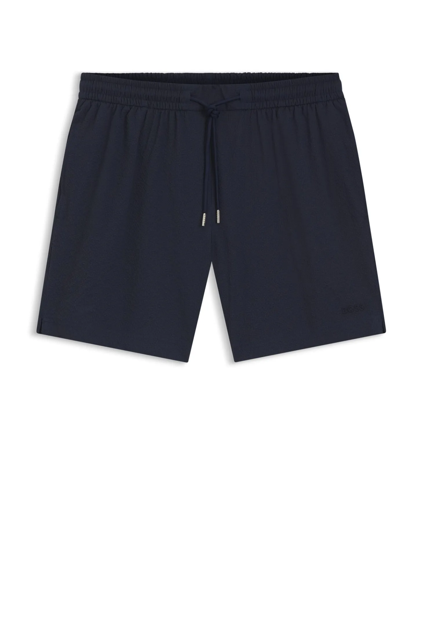 Quick-dry swim shorts in stretch seersucker