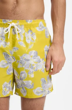 Quick-dry swim shorts with all-over print