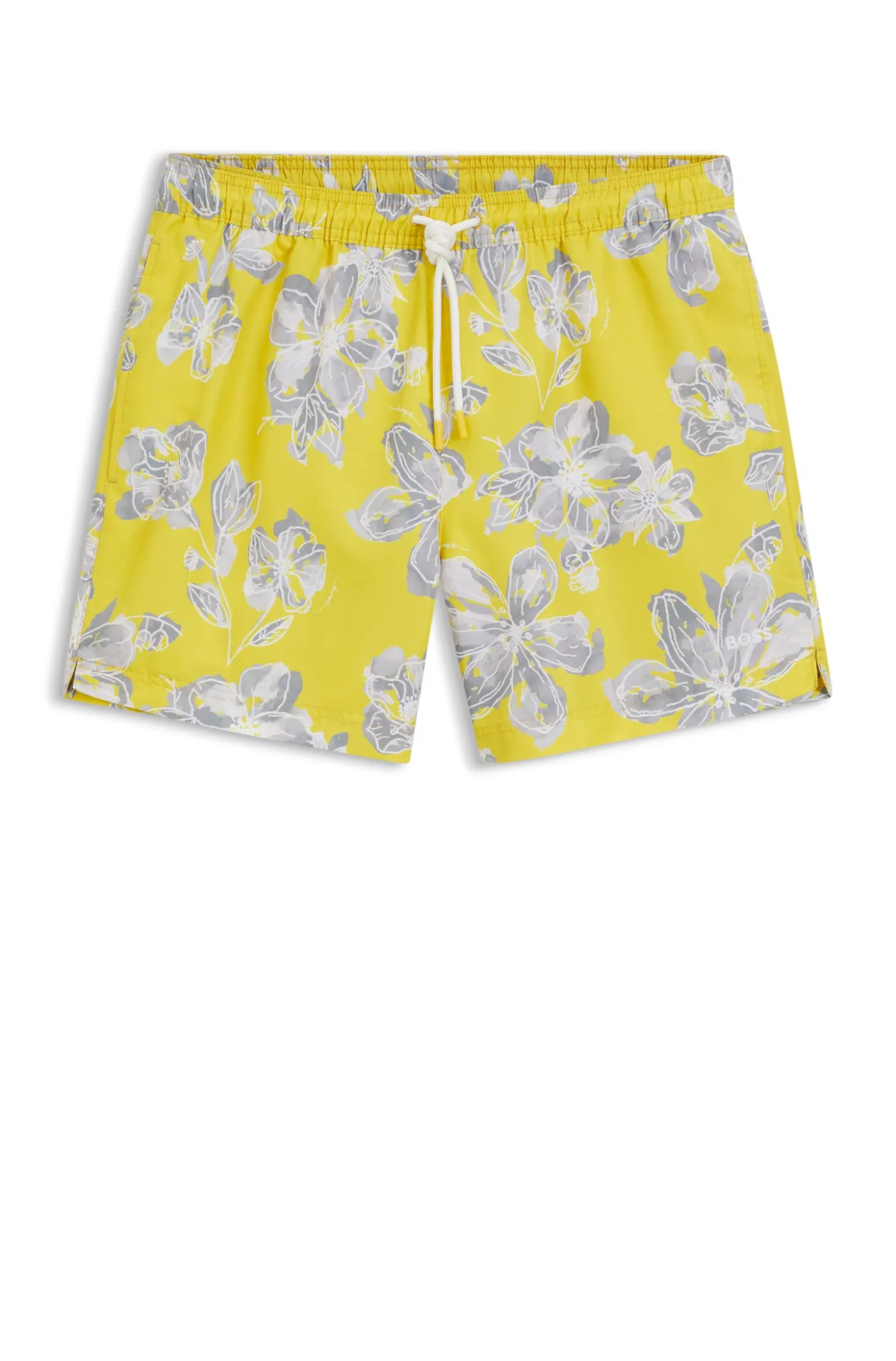 Quick-dry swim shorts with all-over print