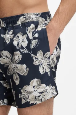 Quick-dry swim shorts with all-over print