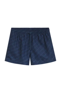 Quick-dry swim shorts with logo print