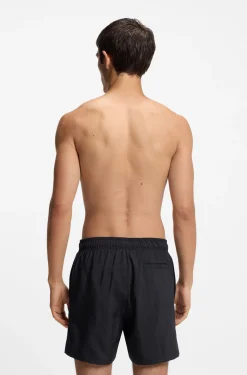 Quick-dry swim shorts with printed stacked logo