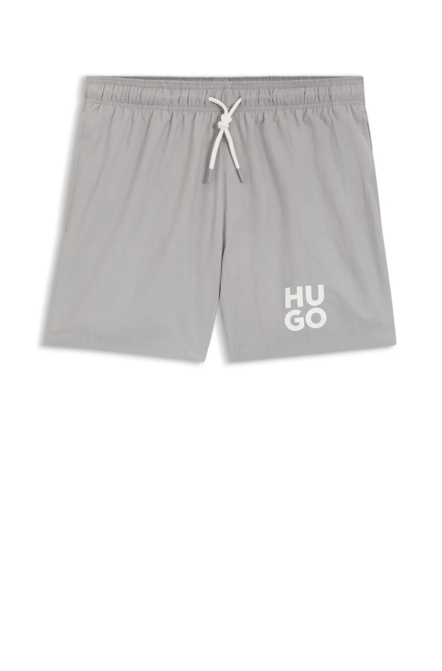 Quick-dry swim shorts with printed stacked logo