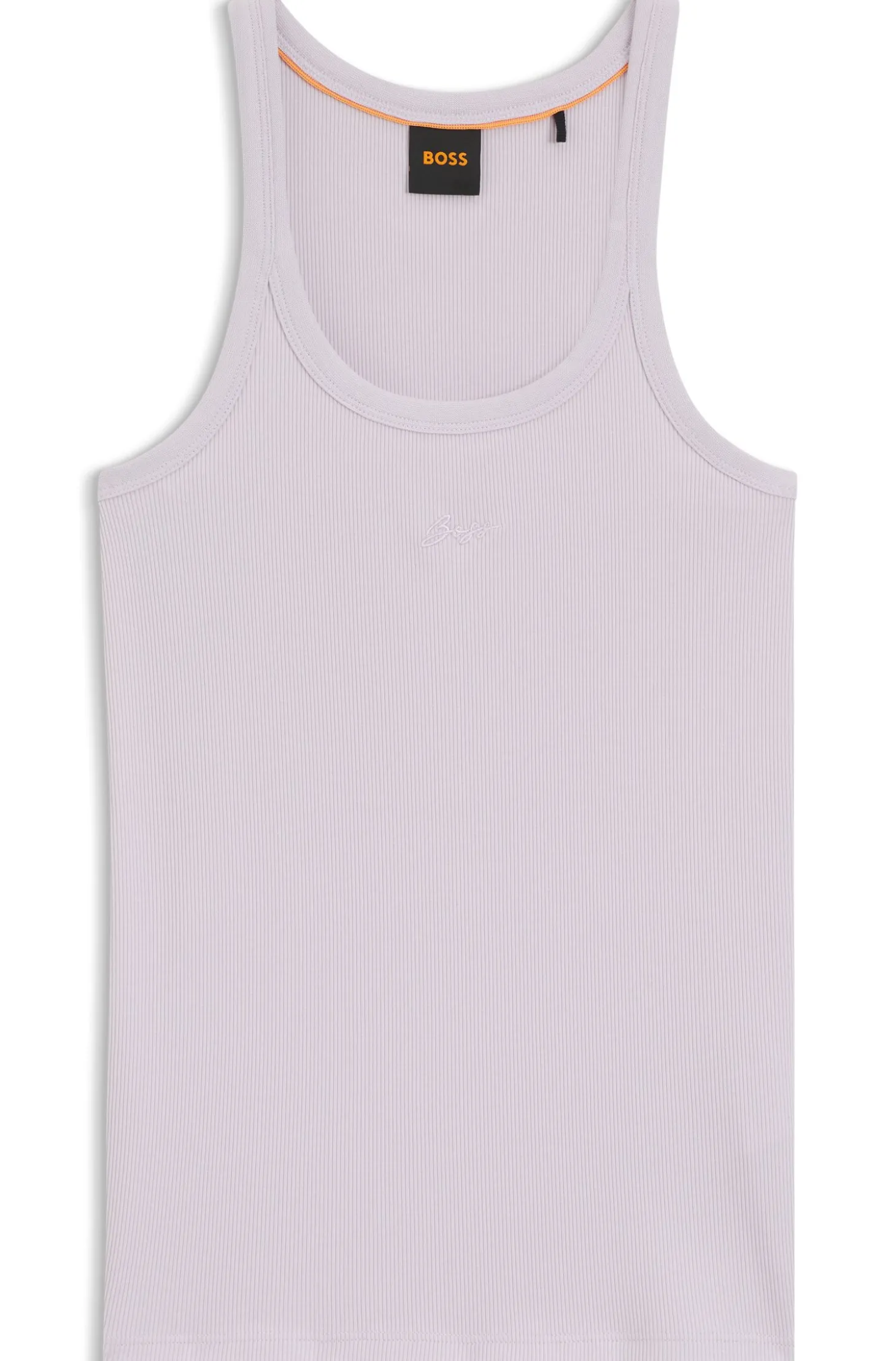 Racer-back tank top in stretch cotton