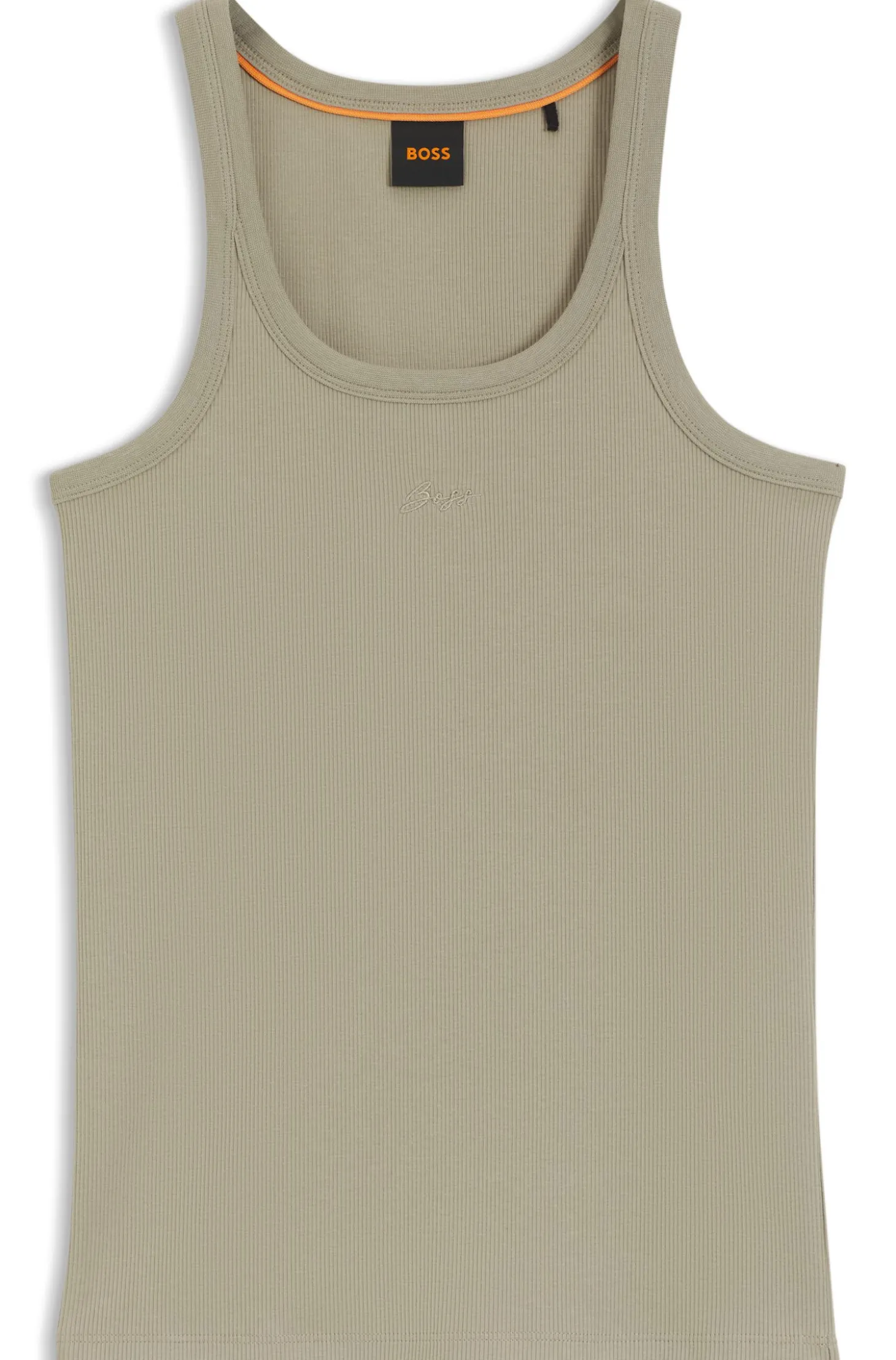 Racer-back tank top in stretch cotton