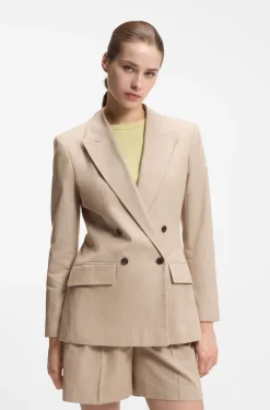 Regular-fit blazer in a pinstripe cotton blend