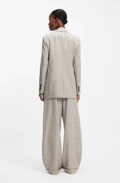 Regular-fit blazer in checked stretch wool