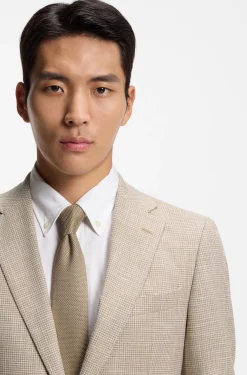 Regular-fit blazer in checked comfort-stretch fabric