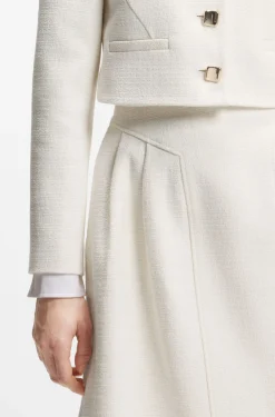 Regular-fit blazer in cotton-blend bouclé