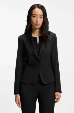 Regular-fit blazer in Italian-made virgin wool