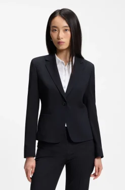 Regular-fit blazer in Italian-made virgin wool