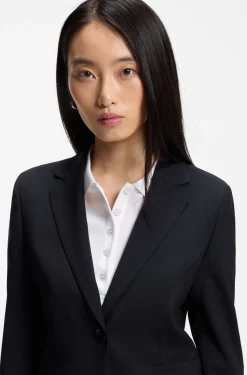 Regular-fit blazer in Italian-made virgin wool