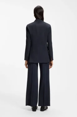 Regular-fit blazer in pinstripe stretch crepe
