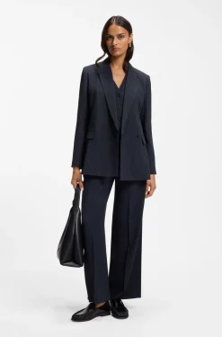 Regular-fit blazer in pinstripe stretch crepe