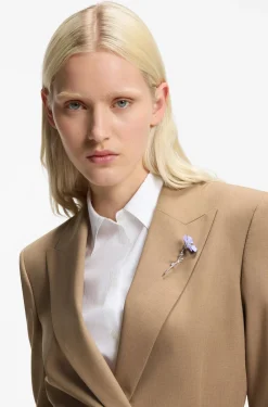 Regular-fit blazer in stretch melange fabric