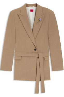 Regular-fit blazer in stretch melange fabric