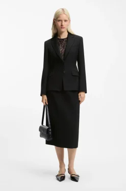 Regular-fit blazer in stretch twill