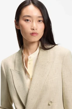 Regular-fit blazer in textured slub fabric