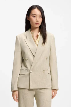 Regular-fit blazer in textured slub fabric