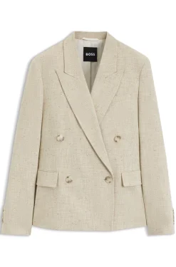 Regular-fit blazer in textured slub fabric
