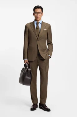 Regular-fit blazer in virgin and textured wool