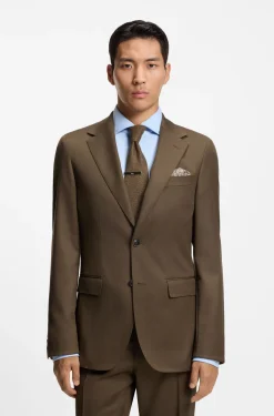 Regular-fit blazer in virgin and textured wool