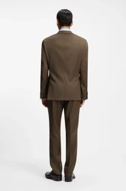 Regular-fit blazer in virgin and textured wool
