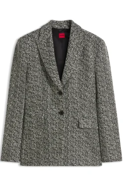 Regular-fit blazer with herringbone pattern