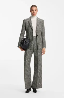 Regular-fit blazer with herringbone pattern