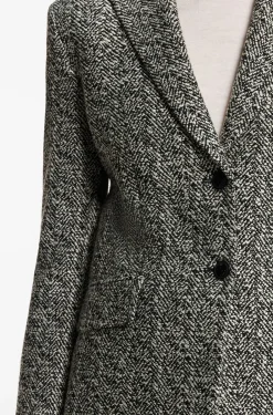 Regular-fit blazer with herringbone pattern